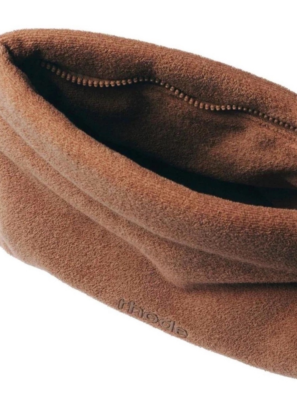 Rhode Embossed Brown Terry Pouch